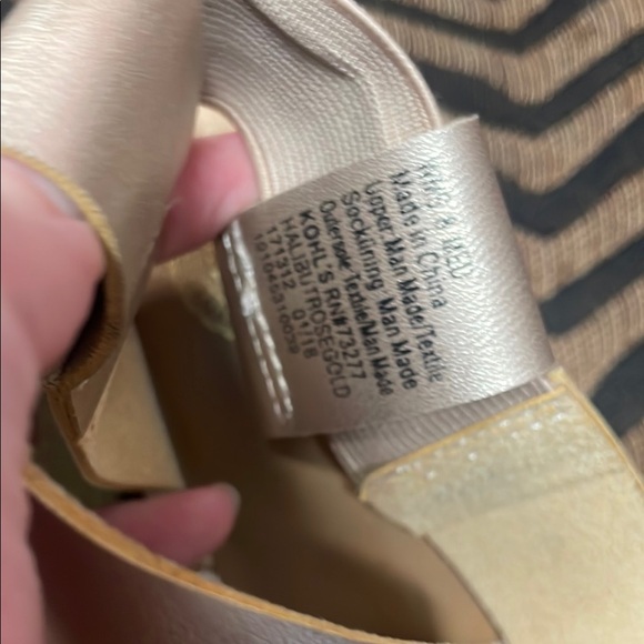 SO Rose Gold Wedge Sandals with Crisscross Straps - Picture 6 of 7